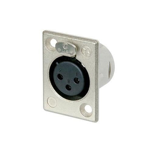 Neutrik NC3FP-1 Female Receptacle, 3-Pole, Solder Contacts, Nickel Housing