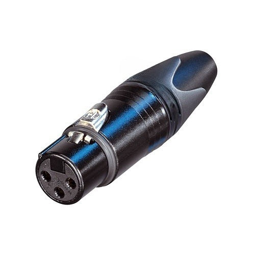 NEUTRIK NC3FXX-B XX Series 3-Pole Female XLR Cable Connector, Gold Contacts, Black Metal Housing