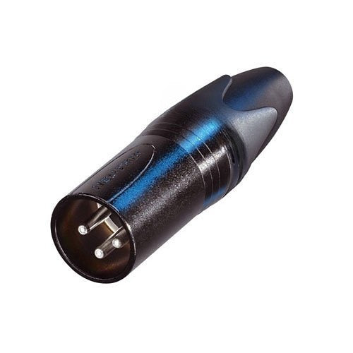 NEUTRIK NC3MXX-BAG 3-Pole Male Cable Connector, Silver Contacts, Black Metal Housing