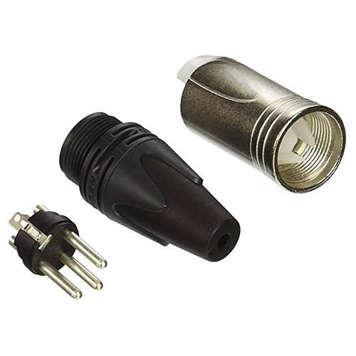 NEUTRIK NC3MXX-D 3-Pole Male Cable Connector for 8-10 mm Cable O.D., Silver Contacts, Nickel Housing