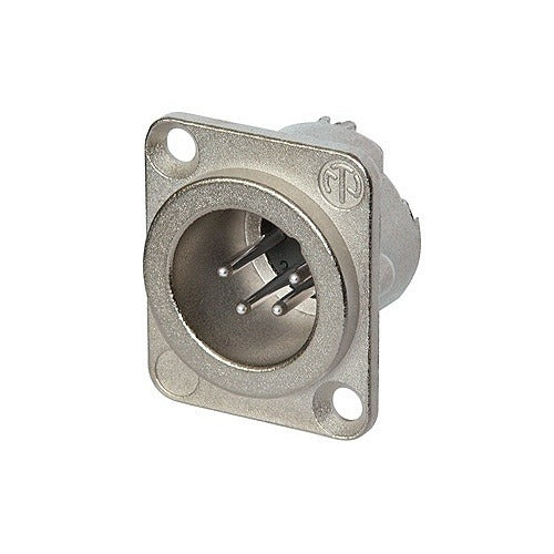 NEUTRIK NC4MD-LX 4-Pole Male Receptacle, Solder Cups, Nickel Housing