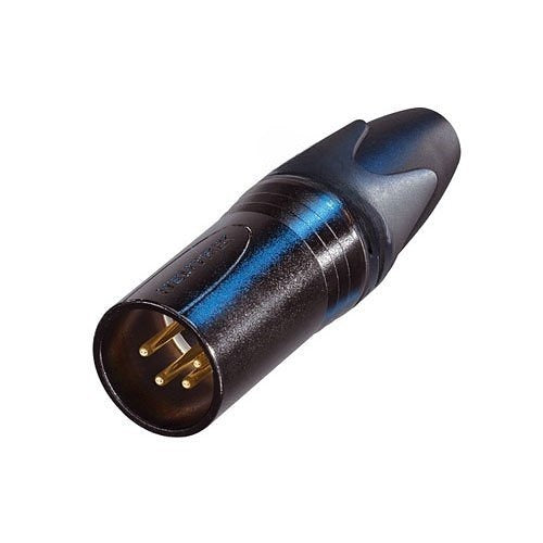 NEUTRIK NC4MXX-B 4-Pole Male Cable Connector, Gold Contacts, Black Metal Housing