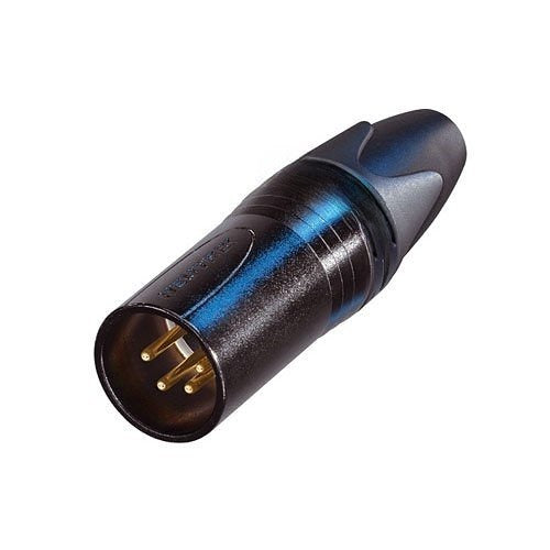 NEUTRIK NC4MXX-B 4-Pole Male Cable Connector, Gold Contacts, Black Metal Housing