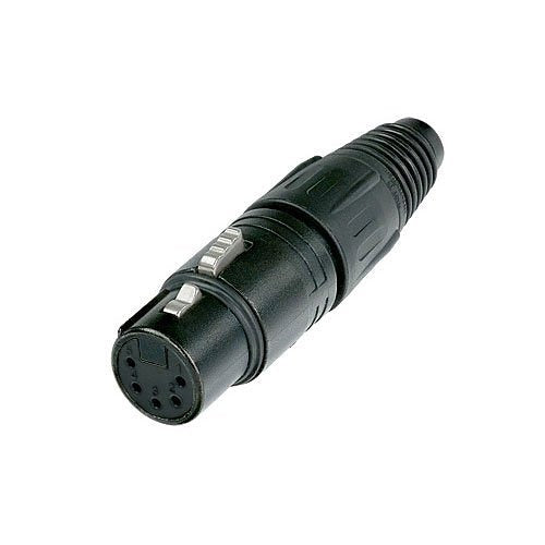 NEUTRIK NC5FX-BAG 5-Pole Female Cable Connector, Silver Contacts, Black Metal Housing