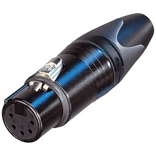 NEUTRIK NC5FXX-B 5-Pole XLR Female Cable Connector, Gold Contacts, Black Metal Housing