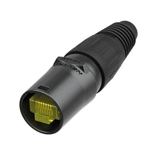 Neutrik NE8MX-B-1 etherCON Cable Connector Carrier, Chromium Shell, Chuck and Boot, Black