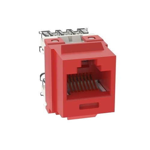 NK688MRD-Q NetKey Cat6 RJ45 Punchdown Jacks, Red, 25-Pack