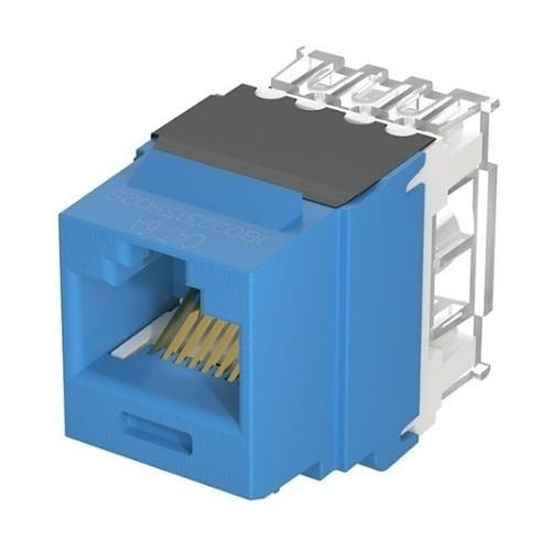 NK6X88MBU Cat6A UTP RJ45 Keystone Punchdown Jack Module, Blue