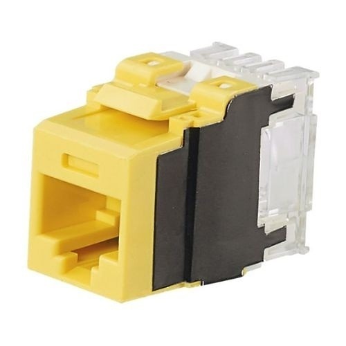 NK6X88MYL Cat6A UTP RJ45 Punchdown Keystone Jack Module, Yellow