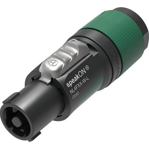 Neutrik NL4FXX-W-L speakON XX Series 4-Pole Cable Connector, Large Chuck for Cable 10-16mm (Each), Green