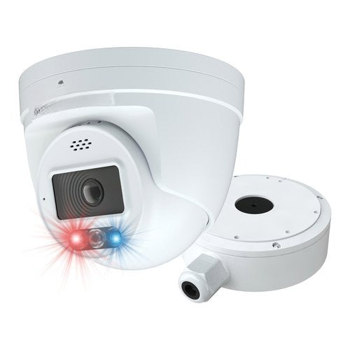 Speco O8TDD2 8MP AI Turret IP Camera WDR 2.8mm PoE Audio Visual Deterrent