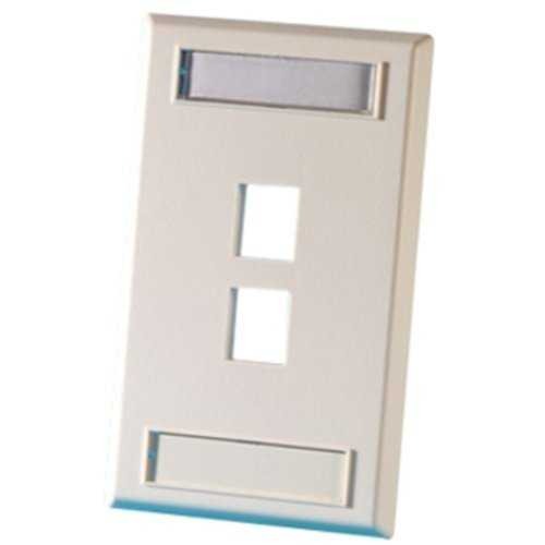 KSFP2 1-Gang 2-Port Keystone Wall Plate, Fog White