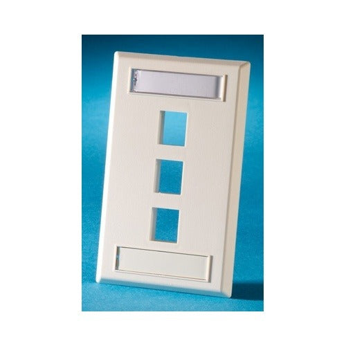 KSFP3 TechChoice 1-Gang 3-Port Plastic Wall Plate, White