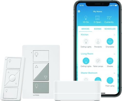 Lutron Caseta P-BDG-PKG1P Smart Lamp Dimmer Kit with Hub and Pico Remote