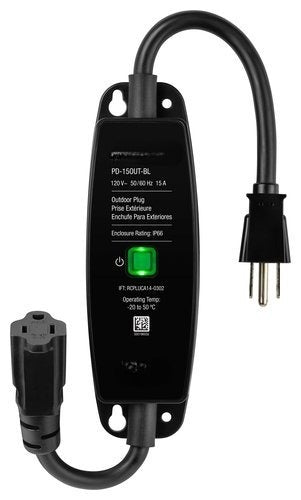 Lutron Caseta PD-15OUT-BL Weatherproof Outdoor Smart Plug 15A IP66