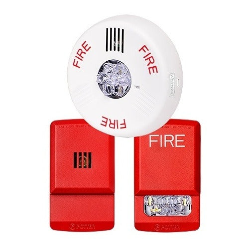 LED Wall Strobe Light, Red Clear Lens, Indoor Fire Notification PE-STR