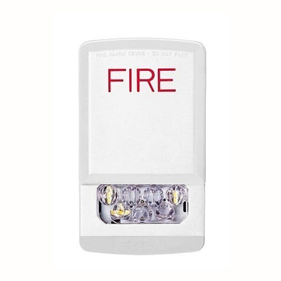 LED Wall Mount Strobe Fire Alarm Notification Device with Fire Text PE-STW, White, Low Energy
