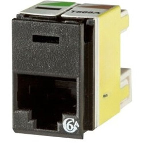 PJ6A-00 Clarity Cat6A RJ45 Panel Jack, T568A/B Wiring, Black