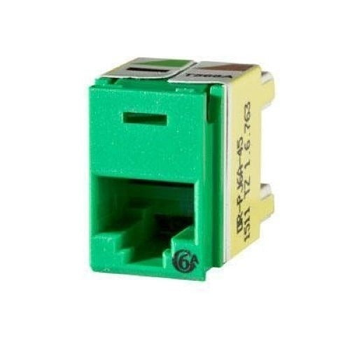 PJ6A-45 Clarity Cat6A PanelJack Patch Panel Jack, Green