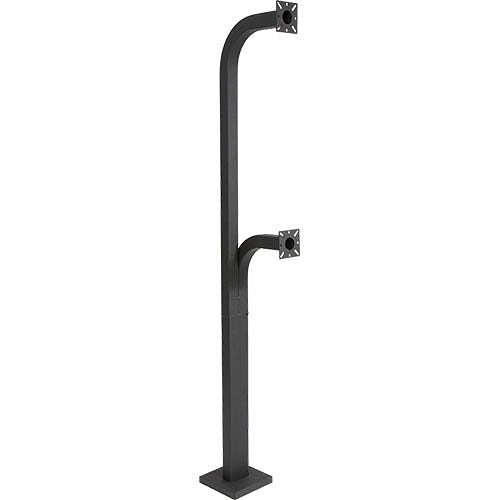 Pro 72-9C-D Dual-Height Gooseneck Pedestal, 72"/42", Black Steel
