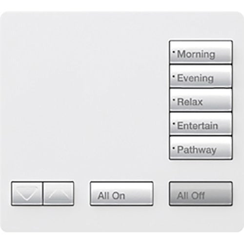Lutron RR-T5RL-SW RadioRA 2 Tabletop Designer Keypad 5 Button White