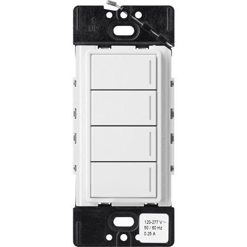 Lutron RRST-HN4B-SW Sunnata RF 4-Button Hybrid Keypad RadioRA 3 150W LED