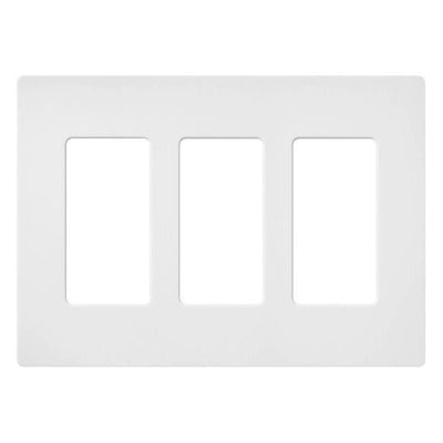 SC3SW Lutron Claro SC-3 3-Gang Satin White Wall Plate for Dimmers & Switches