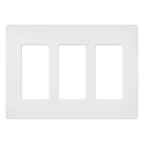 SC3SW Lutron Claro SC-3 3-Gang Satin White Wall Plate for Dimmers & Switches