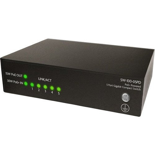 Luxul SW-100-05PD 5-Port Gigabit PoE+ Ethernet Switch Unmanaged