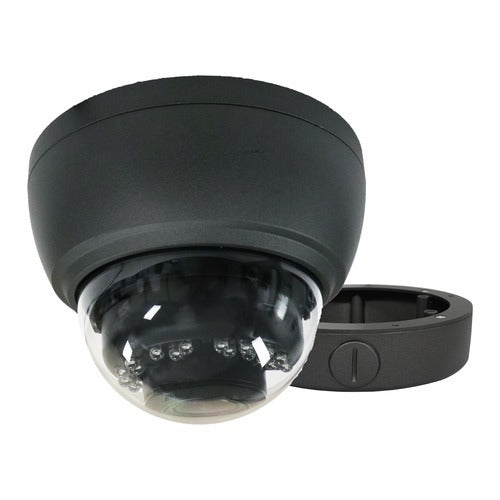 Speco H4FD2M 4MP Flexible Intensifier HD-TVI Dome Camera with Junction Box, 2.7-12mm Motorized Zoom Lens, Dark Gray