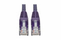 Eaton Tripp Lite N201-015-PU Cat6 Gigabit Snagless Molded UTP Ethernet Cable RJ45 M/M, PoE, Purple, 15' (4.57 m)