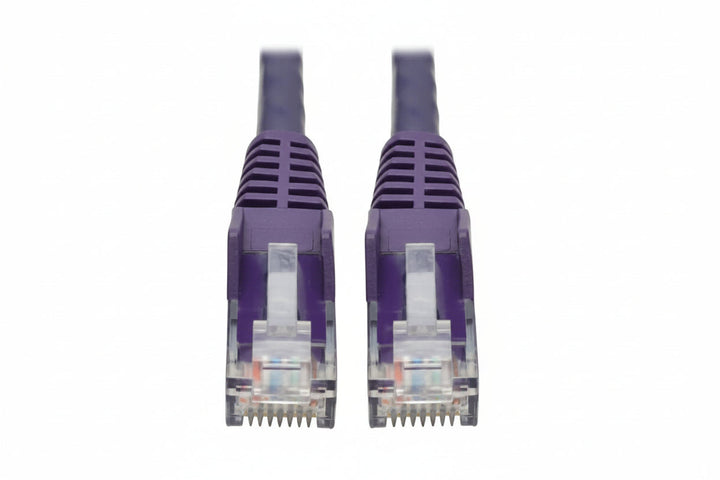 Eaton Tripp Lite N201-015-PU Cat6 Gigabit Snagless Molded UTP Ethernet Cable RJ45 M/M, PoE, Purple, 15' (4.57 m)