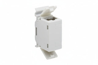Eaton Tripp Lite N235-D01-SH-6A CAT6A Shielded In-Line DIN-Rail Mountable Snap-In Coupler, RJ45 Female to Female, Light Gray