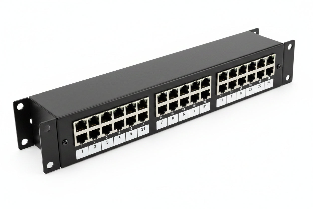Tripp Lite N252-024 24-Port 1U Rack-Mount CAT6/CAT5 110 Patch Panel, 568B, RJ45 Ethernet