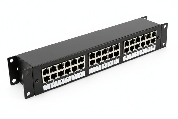 Tripp Lite N252-024 24-Port 1U Rack-Mount CAT6/CAT5 110 Patch Panel, 568B, RJ45 Ethernet