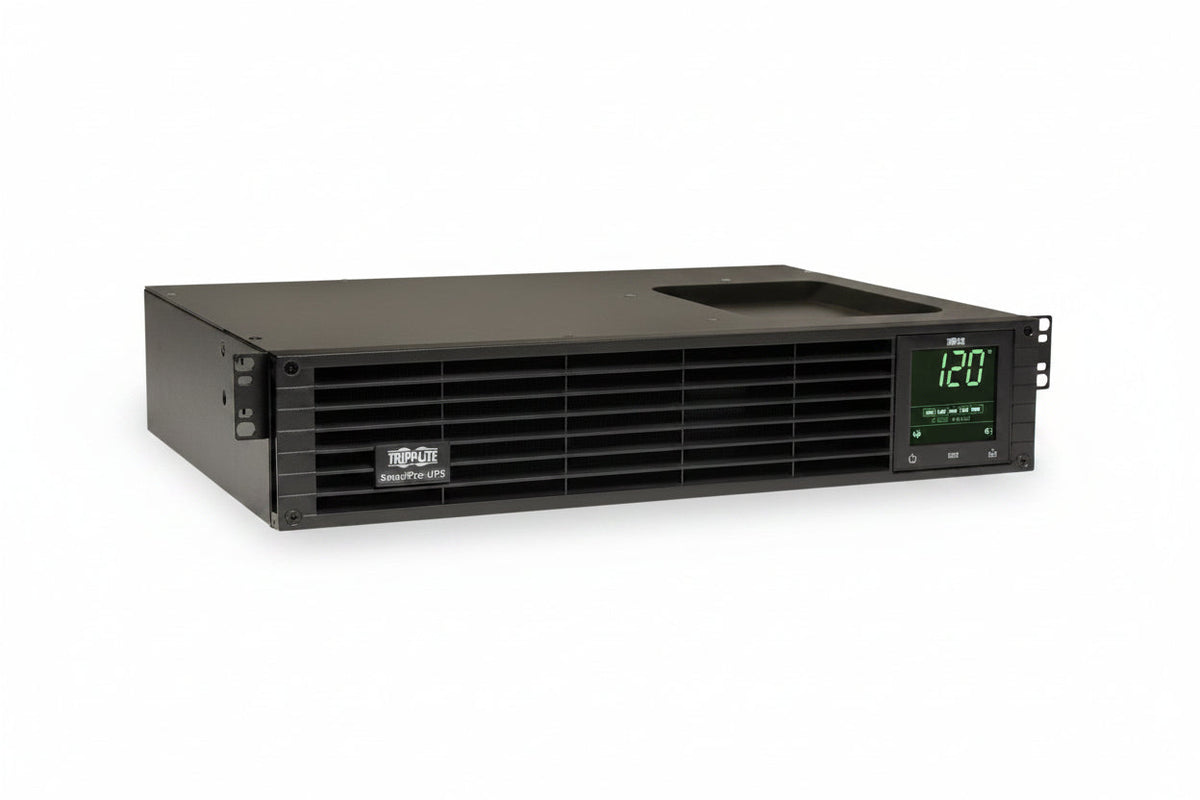 Eaton Tripp Lite SMART1500RM2U SmartPro 120V 1.5kVA 1.35kW Line-Interactive Sine Wave UPS, 2U, Network Card Options, LCD, USB, DB9, Outlets