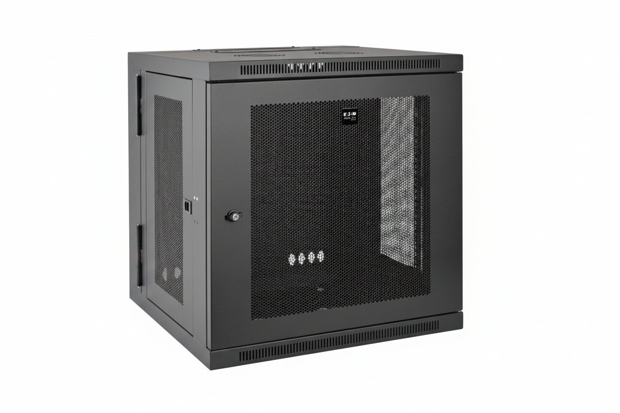 Eaton Tripp Lite SRW12US Smart Rack 12U Small Cabinet Low Profile Wall Mount Switch Depth and Hinged Back