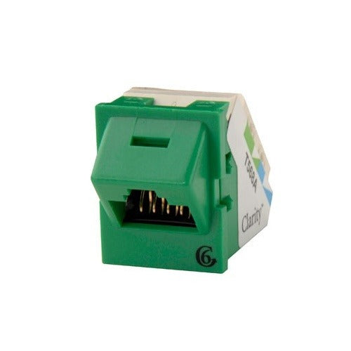 TJ645-45 Cat6 45° Angled Keystone Network Jack, Green
