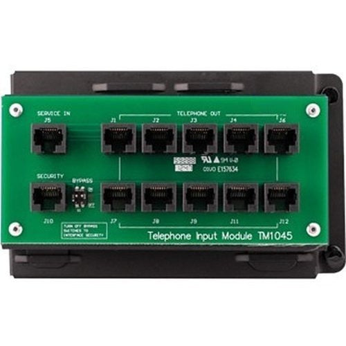 TM1045 10-Way RJ45 Telephone Distribution Module with RJ31X Line Seizure