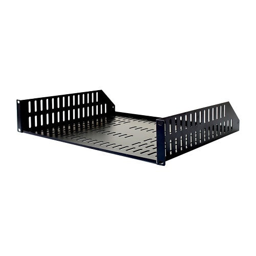 SR-SHELF-FIXED-2U Fixed Rack Shelf, Standard Depth, 2U, Steel, Black