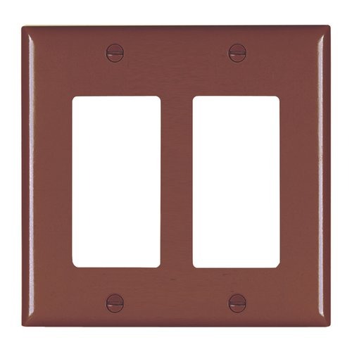 TP262 Pass and Seymour Trademaster 2-Gang Decorator Wall Plate, Brown (M20)