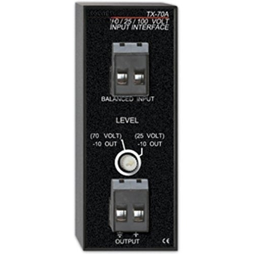 RDL TX-70A 25V, 70V, 100V Speaker Level Input Interface with Unbalanced Line Output