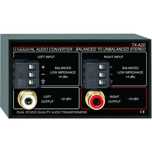 RDL TX-A2D Dual Audio Converter, Balanced to Unbalanced