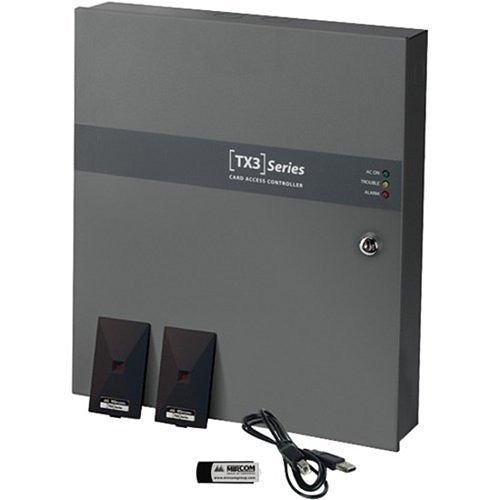 Mircom TX3-CX-2K-A Poweful Hybrid IP and RS-485 2-Door Access Control System Kit, up to 126-Doors