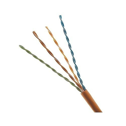U6500-004-POR2 Cat6 4-Pair UTP Plenum Cable, 500 MHz, 1000 ft, Orange