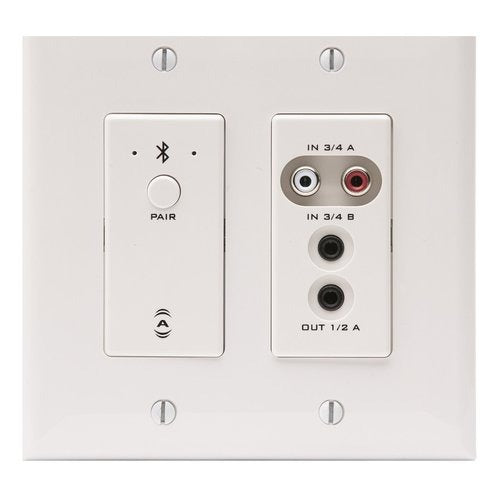 Dante AES67 Networked Audio Wall Plate with Bluetooth, Dual-Gang Faceplate UND6IO-BT