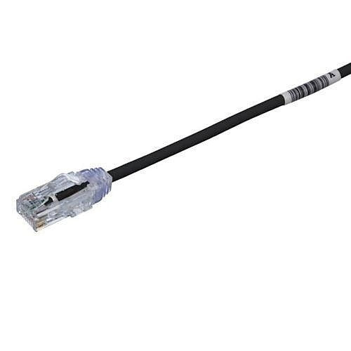 UTP28SP7BL Cat6 UTP 28 AWG Booted Ethernet Patch Cable, 7 ft, Black