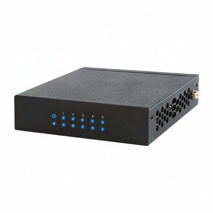 Networks AN-110-SW-C-5 110 Series Unmanaged+ Gigabit Switch, Compact Enclosure, 5-Ports, Rear Facing Ports