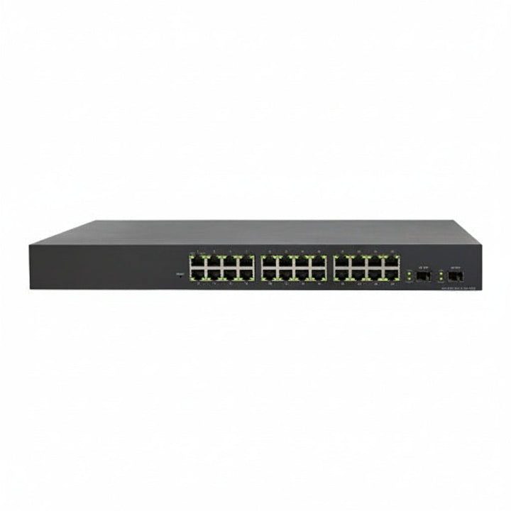 Networks AN-220-SW-F-24-POE 220 Series 24-Port Layer 2 Managed Gigabit Switch with Partial PoE+ and Front Ports