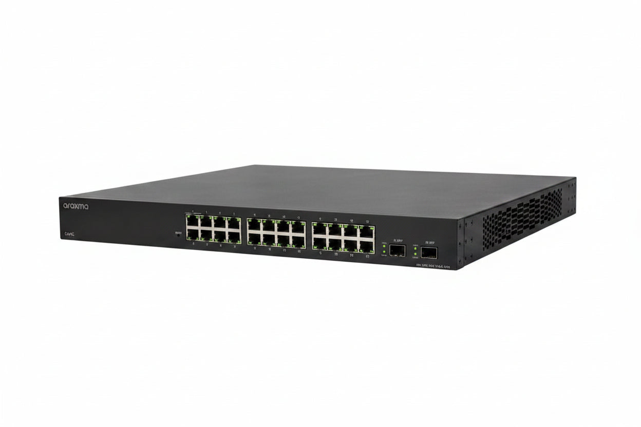 Araknis Networks AN-320-SW-F-24-POE 320 Series Managed Layer 2 Gigabit Switch with Full PoE+, 24-Ports, Front Facing Ports